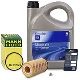 MANN-FILTER Inspektionspaket Filterset 1x Ölfilter, 1x Ölablassschraube mit Dichtung, 1x Motoröl 5W-30 DEXOS1 GEN2 5 l, 1x Ölwechselanhänger,