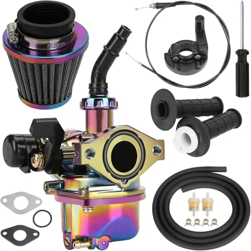 PNBVW Vergaser, 19 mm, Vergaser-Luftfilter-Kit for 110 cc, 125 cc, 50 cc, 70 cc, Pit Dirt Bike, ATV A//p//o//l//l//o B//a//j//a 4 Wheeler Quad 4-Takt-Teile(Multi-Color)