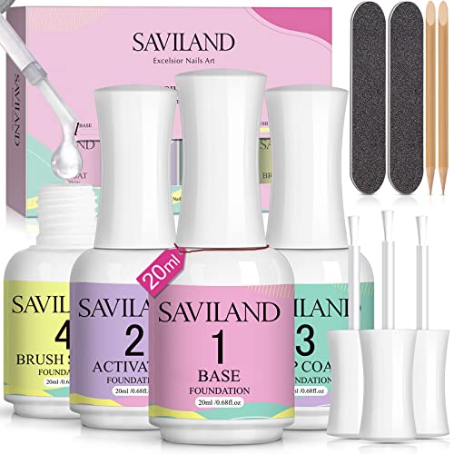 Saviland Dipping Powder Nails Liquid Set: 12PCS dipping powder Nail Kit mit Dip Powder Liquid Base/Top Coat/Activator/Brush Saver Dipping Powder System für Nagelstudios und Nagelanfänger