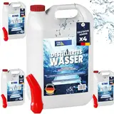 STAHLMANN® Destilliertes Wasser [4x5L] Kanister inkl. Ausgießer [Made in Germany] - [Destilliertes Wasser für Dampbügeleisen und vieles mehr] – Destilliertes Wasser