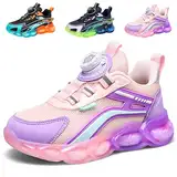 ITSOGOO Kinder Sneaker Laufschuhe Mode Mädchen Jungen Sportschuhe Leicht Atmungsaktiv Laufschuhe Outdoor Fitnessschuhe Sneaker Hallenschuhe Walkingschuhe Joggingschuhe Rosa 29