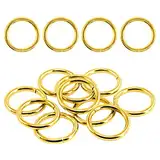 Swpeet 60 Stück 25 mm Gold Heavy Duty Mehrzweck-O-Ring Metall Ringe für Hardware Taschen Ring Hand DIY Zubehör Schlüsselanhänger Gürtel und Hundeblätter