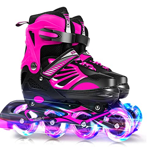 Lixada Inline Skates Kinder Vestellbare Inliner mit beleuchteten PU Rädern Rollschuhe Geschenk für Kinder Teenager,Jungen Mädchen Anfänger Damen Herren,Größe 28-33/34-37/38-41