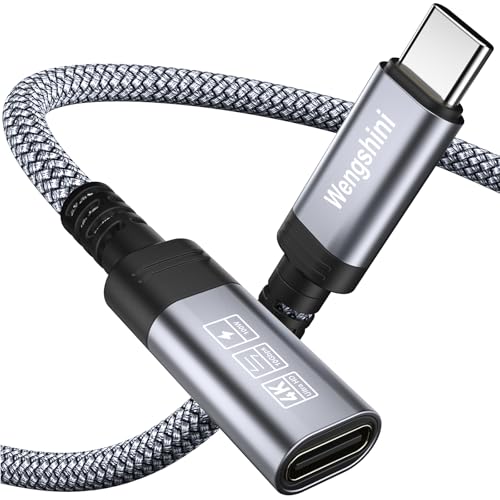 Wengshini USB C Verlängerungs Kabel 1.5M,USB C Buchse auf USB Stecker USB C Kabel Verlängerung,100W/10Gbps Datenübertragung für Laptop, Mobiltelefon, Monitor, Geräte usw.