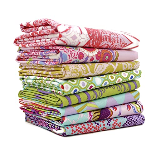 Parisville Deja Vu Fat Quarter Bundle (8 Stück) von Tula Pink for Free Spirit 18 x 21 Zoll (45,72 cm x 53,34 cm) Stoffschnitte DIY Quilt Stoff