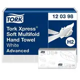 Tork Xpress weiche Multifold-Handtücher Weiß H2, Advanced-Qualität, 2-lagig, Zickzackfalz, saugfähig, 180 Tücher, 120398