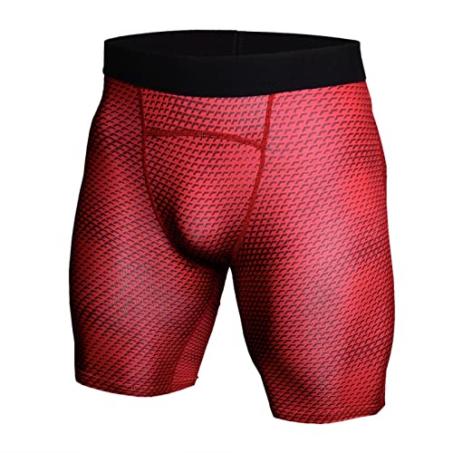 Herren Freizeithosen Mit Gummizug Hose Lauftraining Solide Trocknung Männer Textur Fitness Kurzes Design Strumpfhose Farbe Damen Shorts(Rot,M)