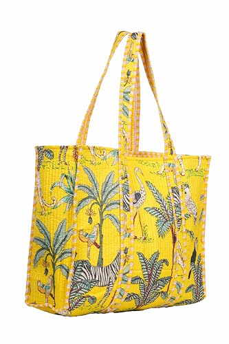 INDACORIFY Großhandels-Einkaufstasche, schöner Druck, Baumwolle, gesteppt, Markt, Einkaufen, Lebensmittel, Strandtasche, Baho-Umhängetasche, Geschenk für Sie (Muster- 6)