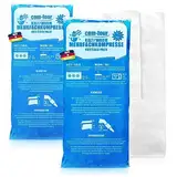 com-four® 2X Große Mehrfach-Kompressen 29 x 12 cm mit Premium Mehrweg Vlieshülle, Kalt und Warm Kompressen mit Gel-Kühlpack Schutzhülle mit Gummiband, mikrowellengeeignet - Made in Germany