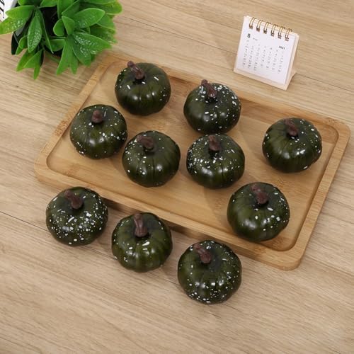 Fun 12-teiliges Mini-Kürbis-Set aus Schaumstoff, perfektes Zubehör für Ihre Halloween-Feierplanung (dunkelgrün)