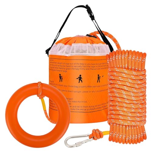 DzpKrka Rettungsausrüstung Set,400 kg Sicherheits-Wurfleine - Wurfbares Rettungsgerät, Multifunktionales Sicherheitszubehör Für Rettungsschwimmer Hochwasser Angeln & Wassersport