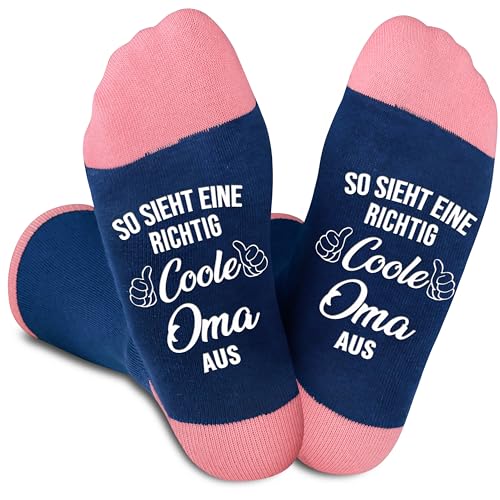 Jeasona Muttertagsgeschenk Oma Socken Rutschfest Oma Geschenk Geburtstag Oma Weihnacht Geschenk Geschenke für Oma Von Enkelkindern Geschenk Oma Personalisiert Geschenk Muttertag Oma Lustig