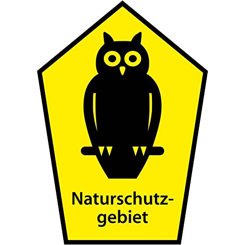 Schild "Naturschutzgebiet/Eule im Fünfeck" aus Aluminium-Verbundmaterial 3mm stark 21 x 30 cm