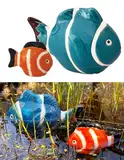 itsisa Teichdeko Korallenfische (2er Set) Keramik Fische schwimmend für Schwimmschale, als Teichdeko, Dekofische für Vogeltränke etc. - Fische, Schwimmtiere