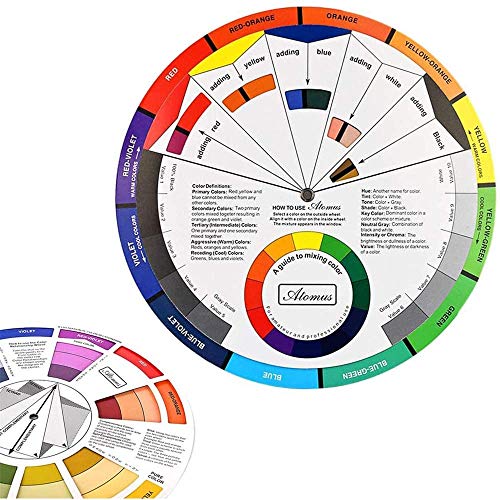 Namvo Creative Color Wheel, Farbmischungs-Lernhandbuch Kunstunterrichtswerkzeug für Make-up-Mischbrett-Diagramm Farbmischungshandbuch Mischfarben 5,5 Zoll / 14 cm