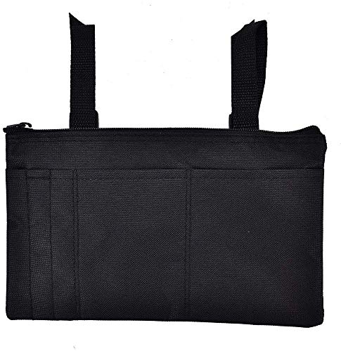 Armlehnen-Tasche, wasserdichte Rollstuhl-Roller-Reise-Einkaufstasche aus strapazierfähigem Polyester Armlehnen-Tasche (Farbe : Black)