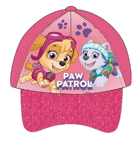 PAW Patrol Baseball Cap, Kappe Sonnenhut für Mädchen mit Klettverschluss ab 2-10 Jahren, 100% UV Schutz Sommer Geschenk (DE/NL/SE/PL, Numerisch, 51, Fushia-1)