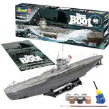 Revell Das Boot Collector's Edition - 40th Anniversary | Exquisiter U 96 Modellbausatz | Nachdruck des Original Filmplakats 1981 | Komplett mit Basisfarben, Kleber & Pinsel | Maßstab 1:144