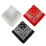 3 Stück Bandana Kopftuch Damen und Herren Kopftücher Paisley Muster Bandanas Multifunktionale Square Halstuch für Erwachsene Kinder Cowboy Halstücher Headwear Haar Schal Ansatz Handgelenk Kopf Biker