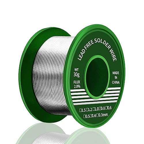 Meccion Lötzinn 0,6mm 30g Elektronik Lötdraht mit Flussmittel Kolophonium Kern Sn99,3 Cu0,7 Bleifreier Löt Draht zum Elektrolöten Reparatur Heimwerken