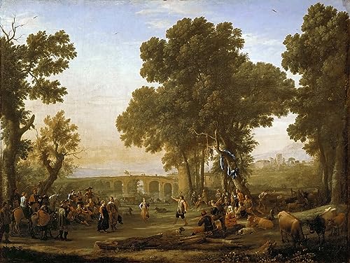 IPLUPJDY Kunstdruck Leinwand Abstrakte Leinwand Kunst Bilder Druck Wandgemälde das Dorffest von Claude Lorrain Druck Leinwand Malerei für Wanddekoration 60x90cm