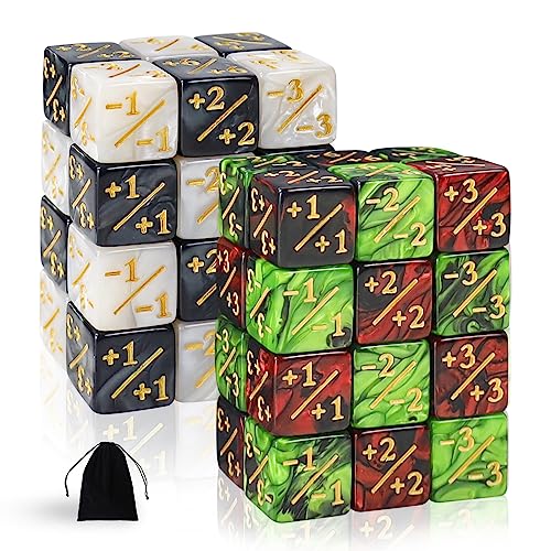 Würfelset Token Würfel Magic The Gathering Glitter Sparkle Dice, Loyalität Würfel Starry Marble D6 Würfel kompatibel mit MTG, CCG, Card Gaming Zubehör, 4 Farben