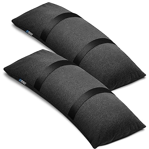 BaseMate Füllbare Sandsäcke für Sonnenschirmständer, 2 befüllbare Sandsäcke je 22 kg, Gebogene Sandsäcke für Outdoor-Schirmständer