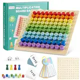 StarryTiger Montessori Multiplikationsbrett, 1x1 Lernen Spiel für Grundschüler, Multiplikationstafel Holz, Montessori Pädagogisches Spielzeug für Mathematische Manipulationen Kinderzählspielzeug