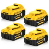 TOPBATT 4Stück 5000mAh Ersatz für Dewalt Akku 18V DCB180 DCB181 DCB182 DCB184 DCB200 DCB201 DCB204 mit LED-Anzeige