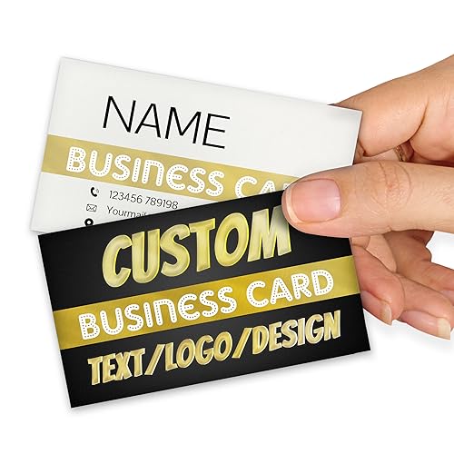 Visitenkarten Personalisiert, Visitenkarten Selbst Gestalten Mit Eigenem Logo/Foto/Text, Doppelseitiger Druck Wasserdicht 90mmx54mm, Personalised Business Cards/Unternehmen/Dankeskarten