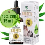 GLOBAL NATUREON 10% CBD Öl - Große Flasche 15 ml, CBD PETS für Hunde und Katzen, 1500 mg CBD auf Lachsölbasis, Cannabis Öl - CBD Öl 10 Prozent, Terpenfreies, CBD Pflegeöl Hund, 375 Tropfen