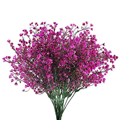 HUAESIN 4pcs Künstliche Blumen Lila Kunstblumen Deko Plastikblumen Künstlich Dekoblumen Unechte Blumen Kunstpflanzen für Balkon Garten Innen Außenbereich Frühling Topf Vase Dekoration