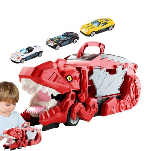 Dinosaurier-Autotransport, Transport-Dinosaurier-LKW - Mit Griff Dinosaurier-Transportträger-LKW,Dinosaurier-Spielzeug für Kinder, Transport-LKW, LKW-Auto-Spielzeug, doppelseitiges Aufbewahrungsdesign