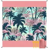 Stranddecke Sandfrei 210x200 cm - Strandmatte XXL Wasserdicht & Sandabweisend, Ultraleicht & Kompakt Mit Tragetasche - Für Strand, Picknick, Camping, Garten - Weich & Reißfest