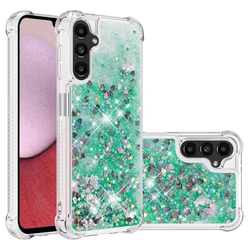 Nadoli Glitzer Treibsand Hülle für Samsung Galaxy A05S,Silikon Stoßfest Handyhülle Transparent TPU Bumper Schutzhülle Flüssig Durchsichtig Quicksand Case