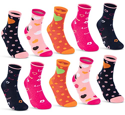 10 Paar Kinder Socken Jungen & Mädchen Baumwolle Kindersocken 54338 (23-26)