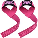 BEAST RAGE Handgelenk Bandagen (Gym Wrist Wraps) Kraftsport Handgelenkstütze Gelenkbandage Schlaufen Krafttraining Workouts Übungen (PINK)