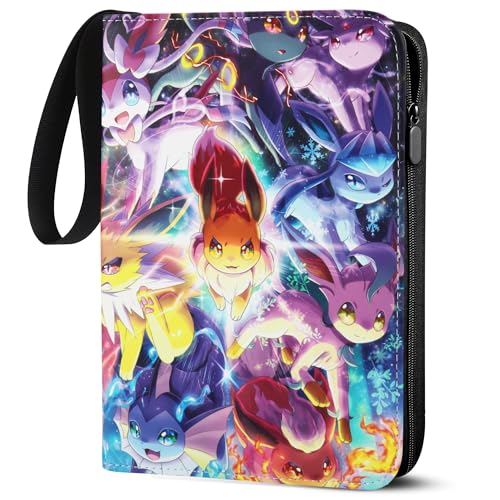 Sammelalbum für Pokemon Karten, 50 Seiten 400 Taschen Sammelkarten Album,Tragbar Wasserdicht PU Karten Halter,Sammelkartenalben Es ist das Geschenk für Kinder yb4