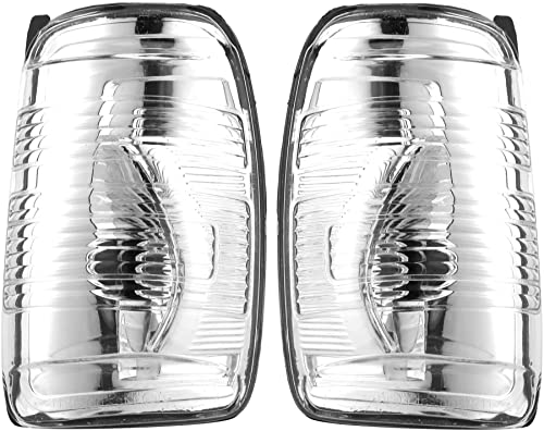 BIAREN Außenspiegel Blinkerleuchte Linse Klar Links und Rechts Seite Set für Ford Transit MK8 ab 2019 Nur BK3113B382AB 1847389 BK3113B381AB 1847387 Klar/Weiß