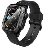 Catalyst Wassserdicht Hülle für Apple Watch 44mm, Series 6, Series SE, Series 5/4 44mm, Wassserdicht, Premium Weichtes Silikon, Stoß- und Fallfest (Black)