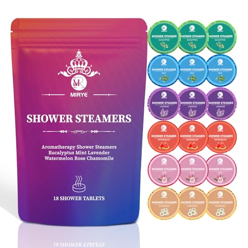 MR MIRYE Geschenke für Frauen Männer, Shower Steamers Aromatherapie, 18 Stück mit 6 Düften Duschbomben Für Frauen, Geburtstagsgeschenk für Freundin Mama, Geschenkidee Self Care Valentine's Gift