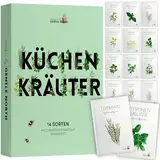 Kräuter Samen Set - 14 Kräutersamen Sorten in Samentütchen für den eigenen Kräutergarten - Samenfeste Küchenkräuter frei von Chemie & Gentechnik