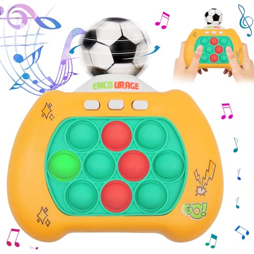 Pop Spielmaschine, Pop It Spiel, Puzzle Spielmaschine, Fingerspielzeug, Handheld Spielekonsolen, Elektronisches Sensorspiel, 360° Drehbarer Fußball, Geschicklichkeitsspiele für Kinder Erwachsene (A)