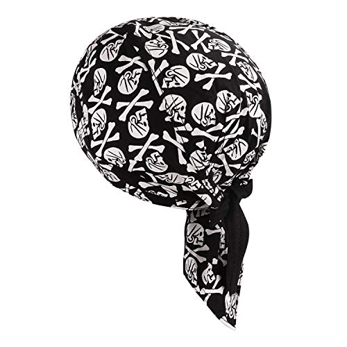 Afinder Unisex Bandana Cap Sport Kopftuch Modische Skelette Kopfband Biker Hat Baumwolle Piratentuch UV Schutz Schnelltrocknend für Biking Fahrrad Motorrad Radsport