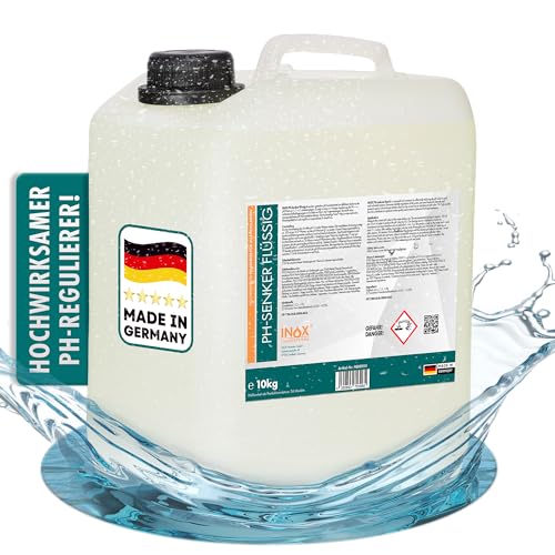 INOX® pH Minus Flüssig 10 kg | effektiver pH-Senker für Pool & Whirlpool | Wasserpflege Made in Germany | Sichere 4,9 %-Formel für Haushalte schützt vor Algen & Hautreizung