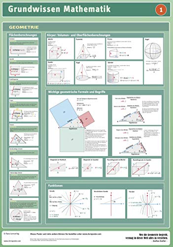 Lernposter Grundwissen Mathematik: Geometrie: Das Grundwissen in Geometrie klar und übersichtlich dargestellt.