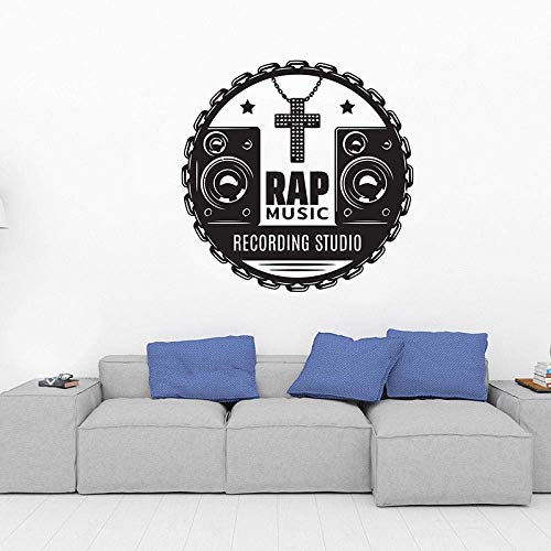 Wandaufkleber Wasserdichte Musikdekoration Wandaufkleber Rap Musikaufnahmestudio Schlafzimmer Wohnzimmer Wohnkultur 57 * 57C M