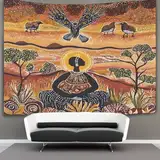 kaiyun Aborigines Tapestry Wall Hanging, Tarot-Stil Tapisserie-Wandteppich-Dekor Für Wohnzimmer, Schlafzimmer,Wohnheim 130cmx150cm