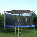 Trampolin Sonnenschutz Abdeckung, Ø 183 244 305 366 427 cm Trampolin Sonnenschutznetz, Sonnenschutz Trampolin Zelt Abdeckung, Trampolin Sonnenschutz Sonnensegel, Trampolin zubehör (305cm 8 Bar)