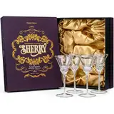 Kristall Sherry, Dessertwein, Likör, Süßer Port Gläser | 4er Set | Professionelle 110 ml Sherrygläser mit Stiel für Verkostung Aromatischen Spirituosen | Spülmaschinenfest Bleifrei Kristallglas